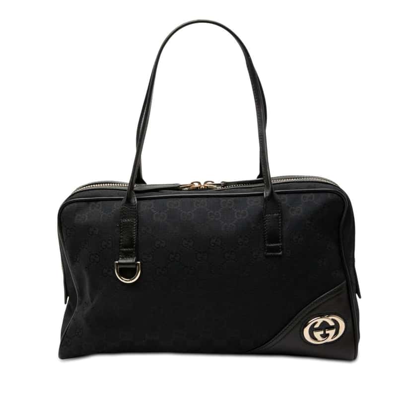 Gucci GG Canvas New Britt Shoulder Bag Black Canvas Very good condition - Front View