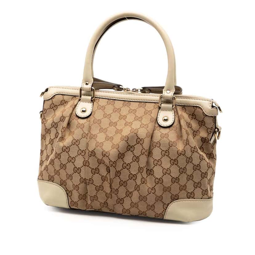 Gucci GG Canvas Sukey Satchel Beige Very good condition - Back View