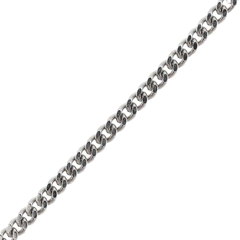 Chanel Silver Plated Brass and Acrylic CC Pendant Necklace Silver Metal Very good condition - Model View