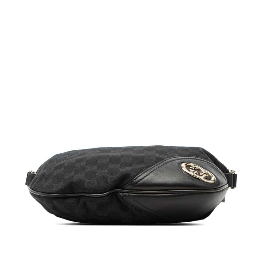 Gucci Medium GG Canvas New Britt Half Moon Crossbody Black Canvas Good condition - Inside View