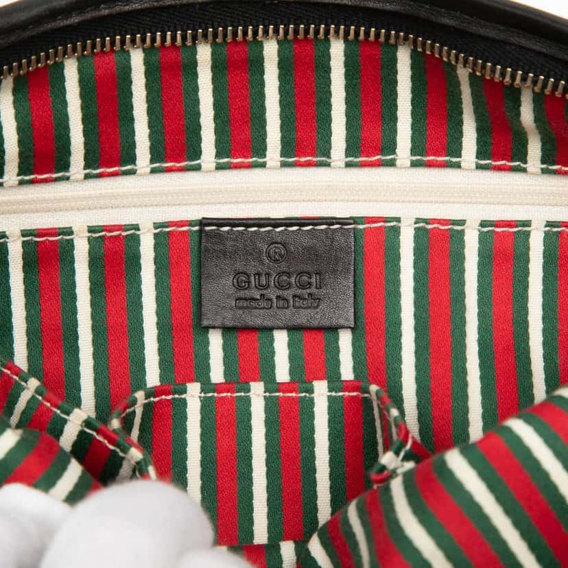 Gucci Medium GG Canvas New Britt Half Moon Crossbody Black Canvas Good condition - Box View