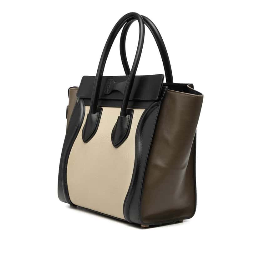 Celine Micro Tricolor Leather Luggage Tote White Leather Very good condition - Back View