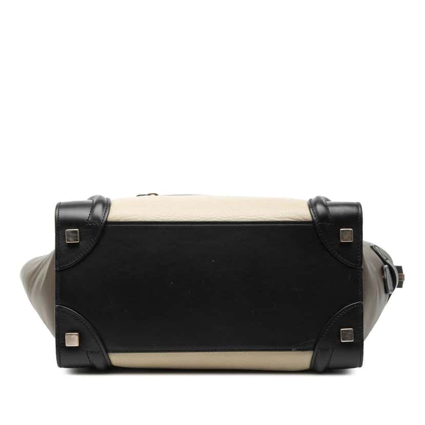 Celine Micro Tricolor Leather Luggage Tote White Leather Very good condition - Inside View