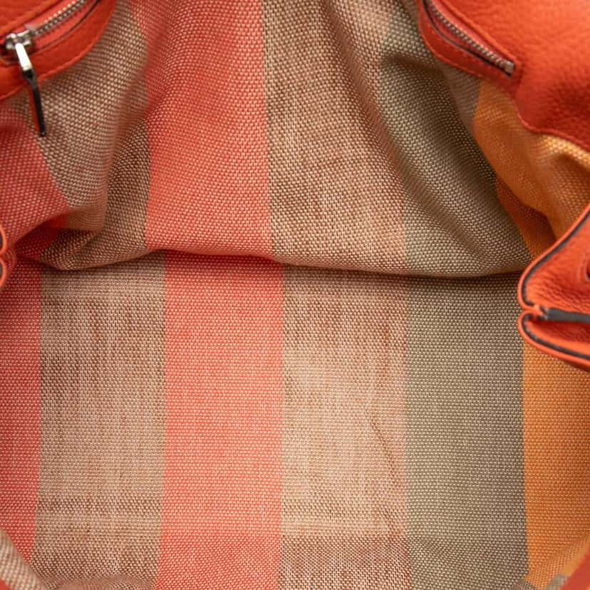 Gucci Large Leather Bamboo Daily Satchel Orange Leather Very good condition - Model View