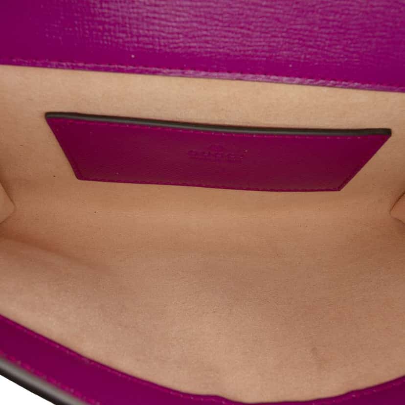Gucci Mini Leather Horsebit 1955 Web Crossbody Purple Leather Very good condition - Model View