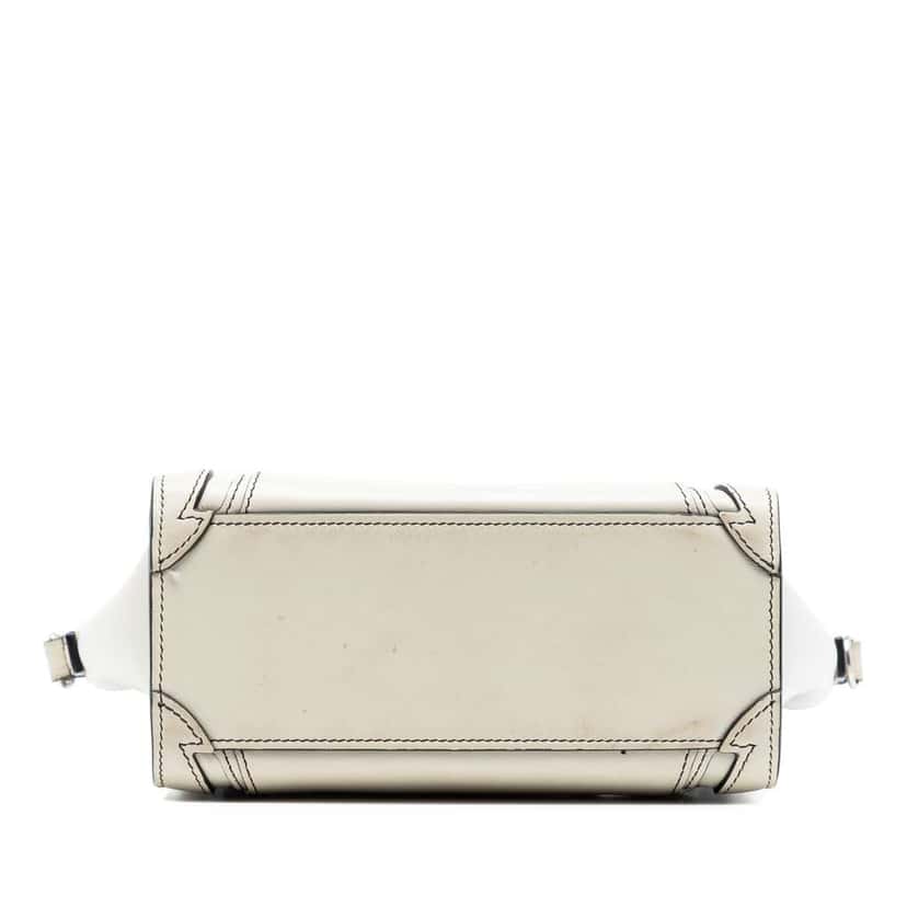 Celine Nano Leather Luggage Tote White Leather Very good condition - Inside View