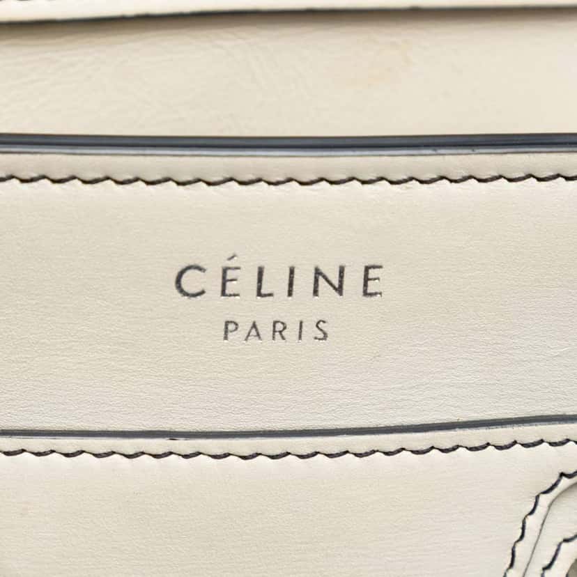 Celine Nano Leather Luggage Tote White Leather Very good condition - Box View
