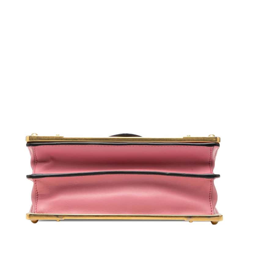 Prada Saffiano Trimmed City Calf Cahier Crossbody Pink Leather Very good condition - Inside View