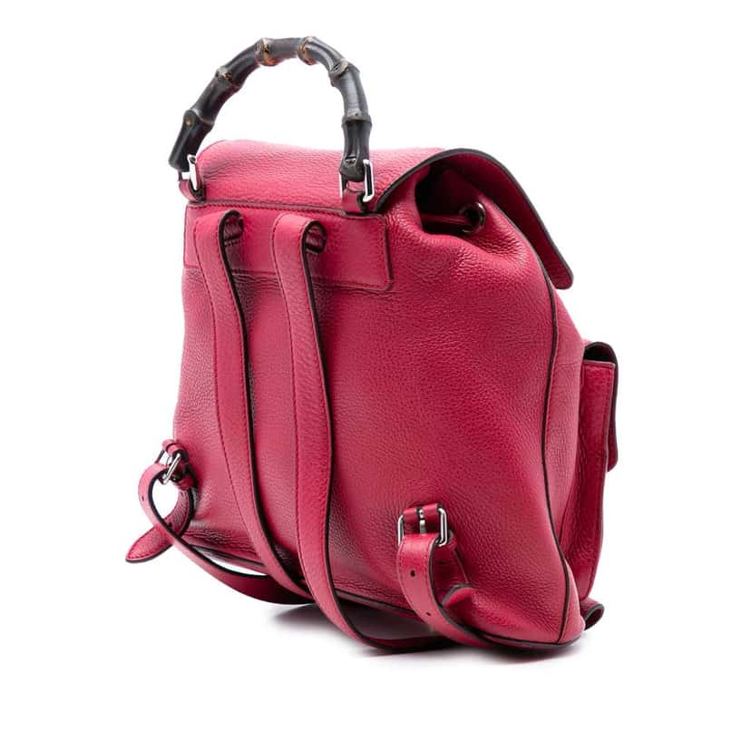 Gucci Leather Bamboo Tassel Backpack Pink Leather Very good condition - Back View