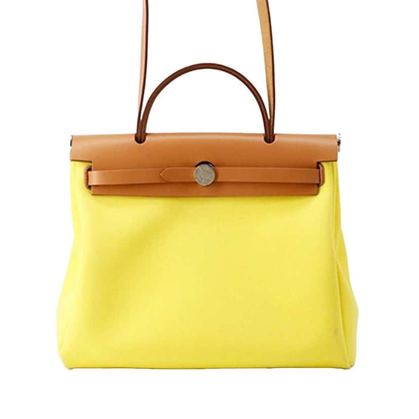 Hermès Toile Herbag Zip 31 Yellow Canvas Very good condition - Front View