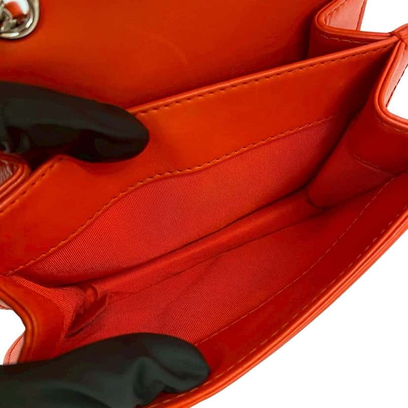 Chanel Small Calfskin Braided Chic Flap Orange Leather Very good condition - Inside View