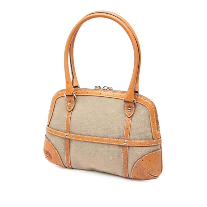 Gucci Canvas Web Reins Shoulder Bag Brown Canvas Very good condition - Back View