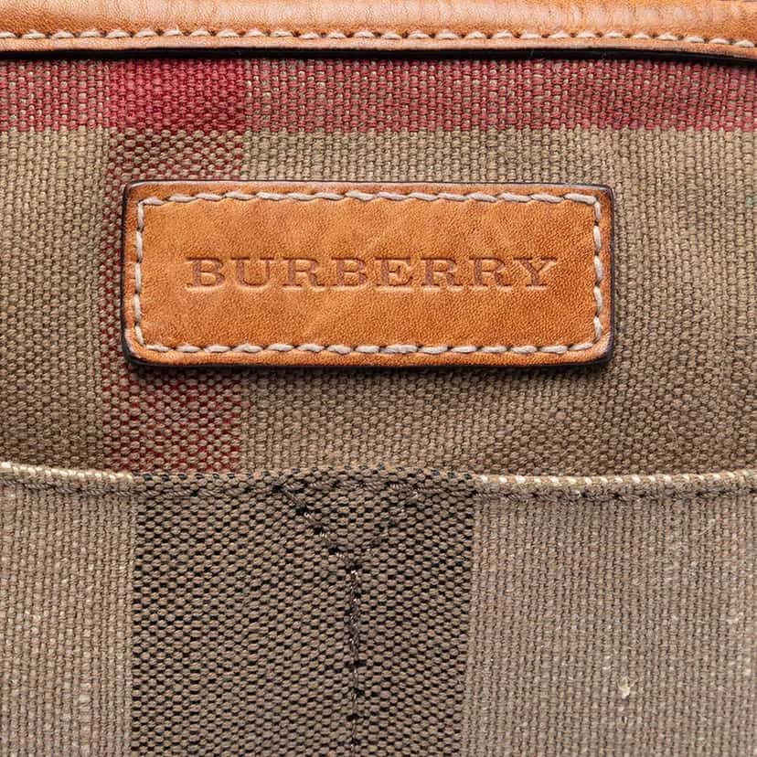 Burberry Medium Mega Check Canvas Ashby Bucket Bag Brown Canvas Very good condition - Box View