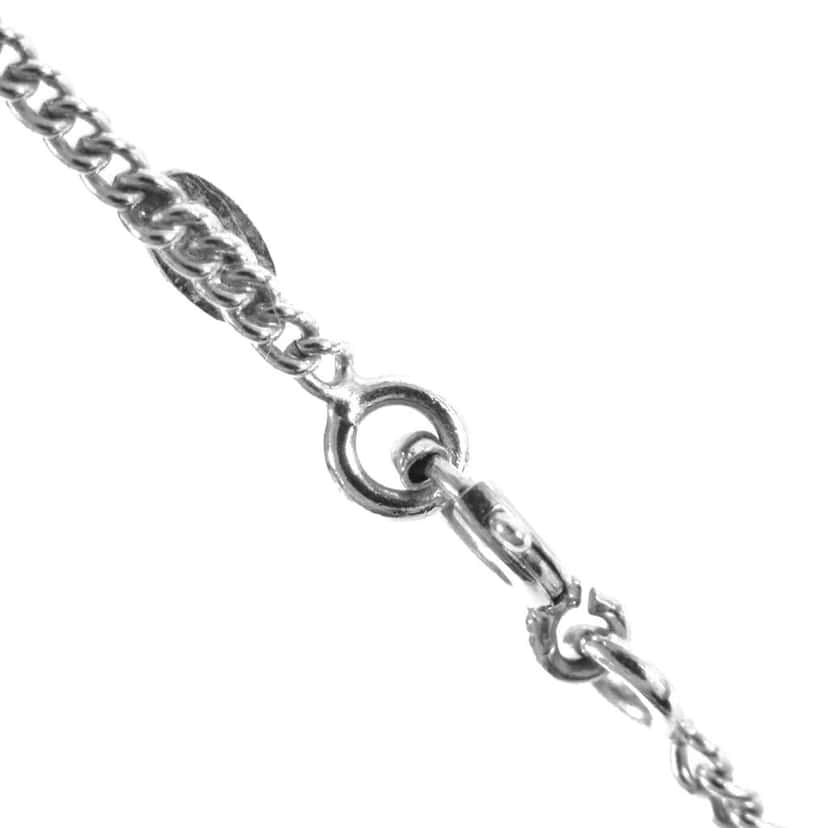 Chanel Silver Plated CC Pendant Necklace Silver Metal Very good condition - Model View