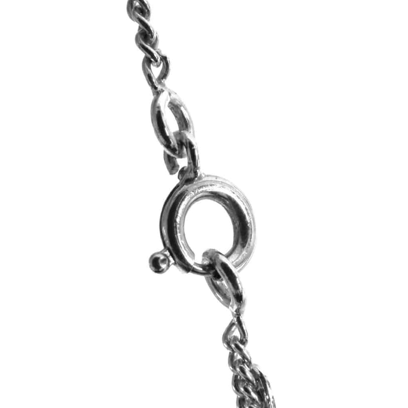 Chanel Silver Plated CC Pendant Necklace Silver Metal Very good condition - Box View