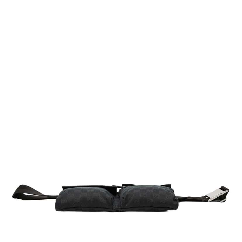 Gucci GG Canvas Double Pocket Belt Bag Black Canvas Very good condition - Inside View