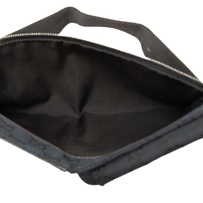 Gucci GG Canvas Double Pocket Belt Bag Black Canvas Very good condition - Model View