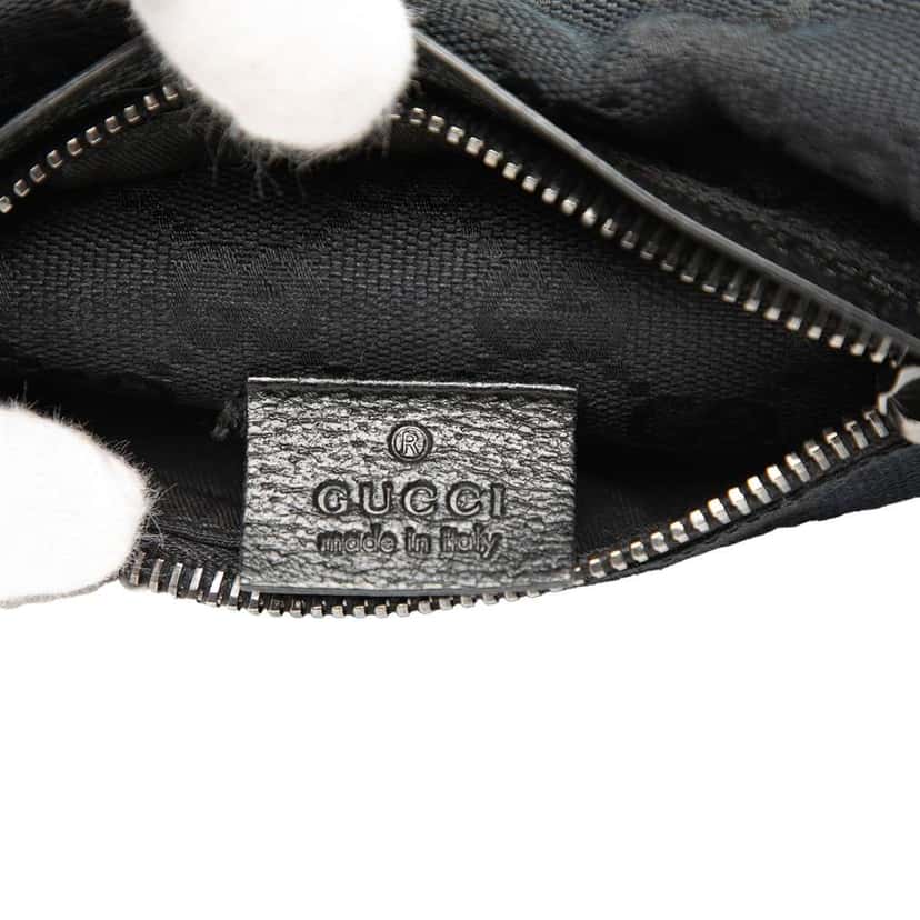 Gucci GG Canvas Double Pocket Belt Bag Black Canvas Very good condition - Box View