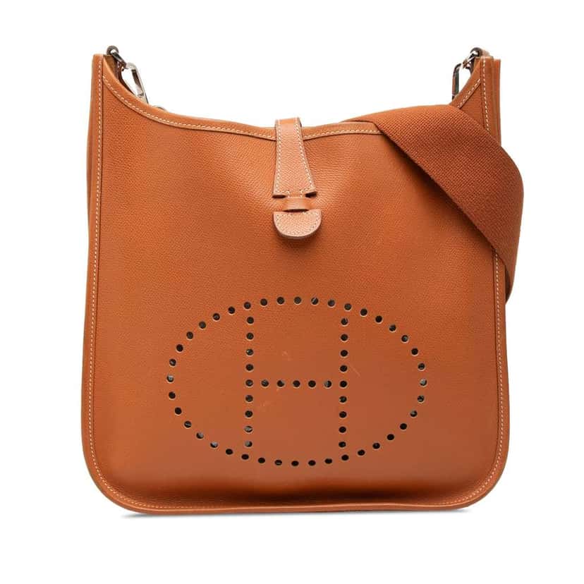 Hermès Epsom Evelyne PM Brown Leather Very good condition - Front View