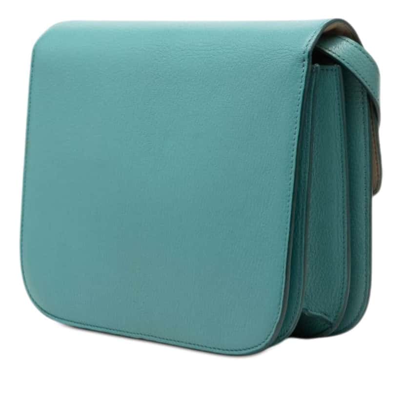 Celine Medium Calfskin Classic Box Blue Leather Very good condition - Back View