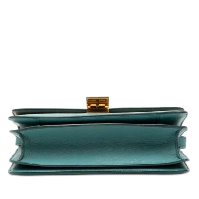 Celine Medium Calfskin Classic Box Blue Leather Very good condition - Inside View