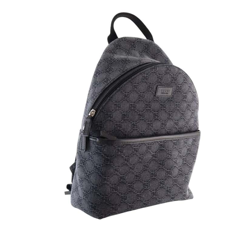 Gucci Kids GG Denim Backpack Grey Denim Never worn - Back View