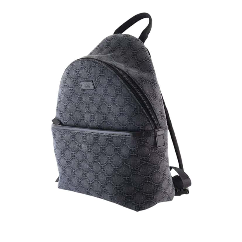 Gucci Kids GG Denim Backpack Grey Denim Never worn - Inside View