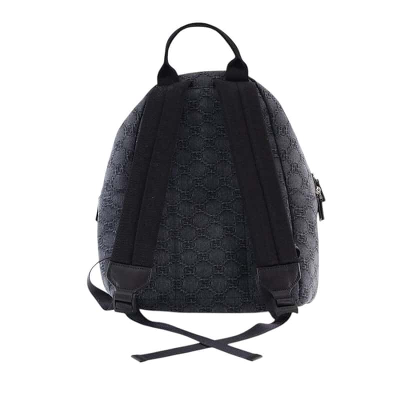 Gucci Kids GG Denim Backpack Grey Denim Never worn - Model View