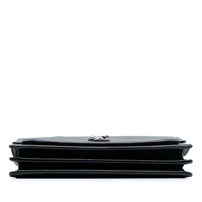 Saint Laurent Medium Grained Calfskin Monogram Sunset Crossbody Black Leather Very good condition - Inside View