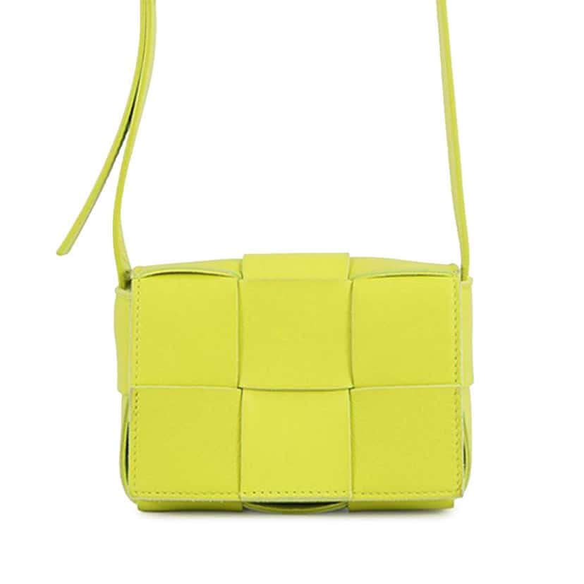 Bottega Veneta Extra Mini Nappa Maxi Intrecciato Cassette Crossbody Yellow Leather Good condition - Front View