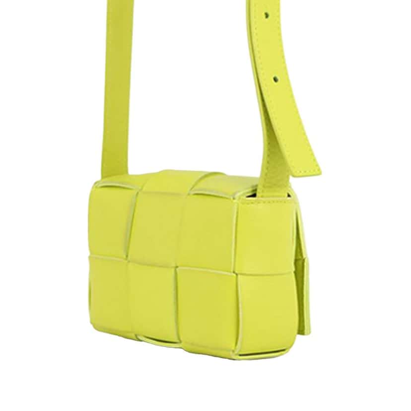 Bottega Veneta Extra Mini Nappa Maxi Intrecciato Cassette Crossbody Yellow Leather Good condition - Back View