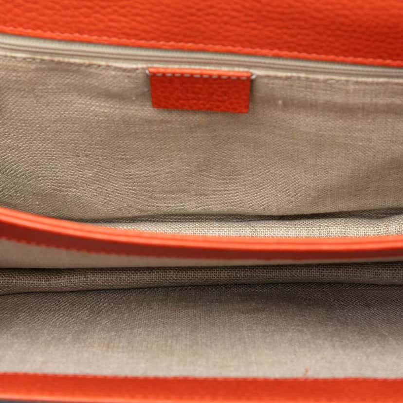 Gucci Medium Dollar Calfskin Interlocking G Crossbody Orange Leather Very good condition - Model View