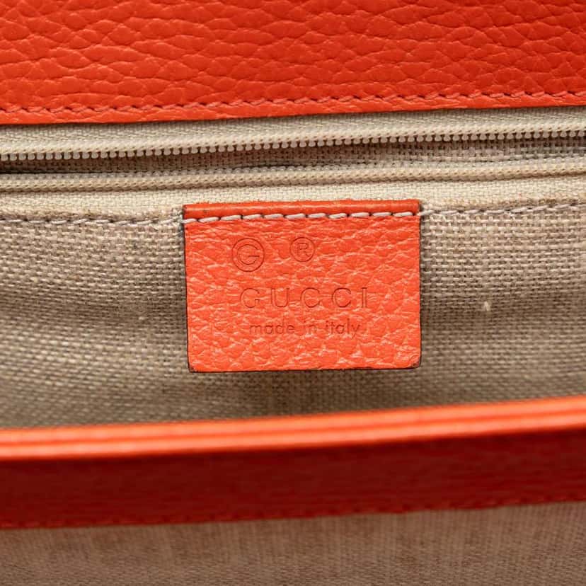Gucci Medium Dollar Calfskin Interlocking G Crossbody Orange Leather Very good condition - Box View