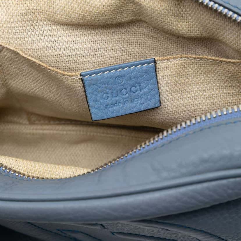 Gucci Leather Soho Disco Crossbody Blue Leather Very good condition - Box View