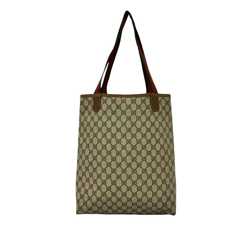 Gucci GG Supreme Web Tote Brown Canvas Very good condition - Back View