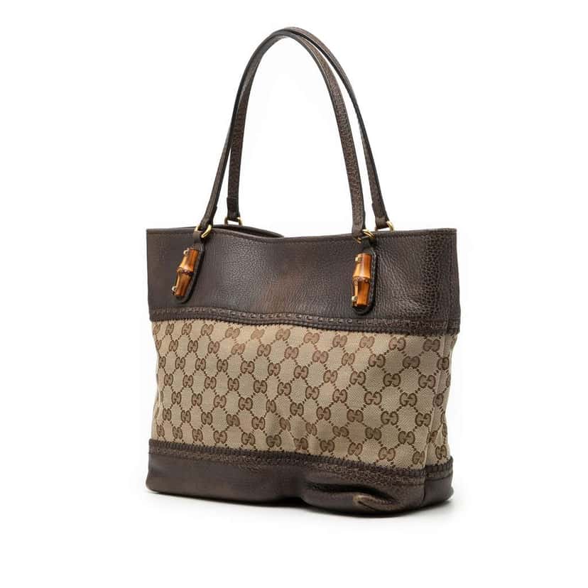 Gucci GG Canvas Laidback Crafty Tote Brown Canvas Good condition - Back View