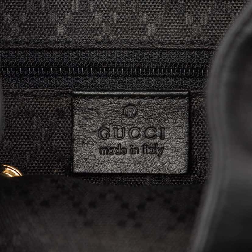 Gucci Leather Bamboo Backpack Black Leather Good condition - Box View