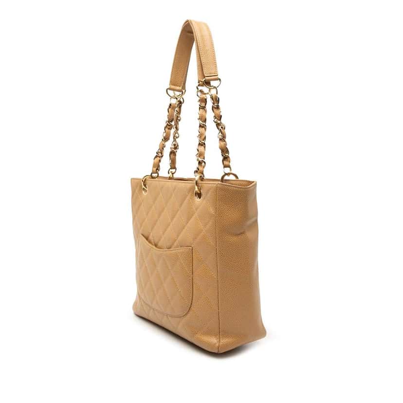 Chanel Caviar Petite Shopping Tote Brown Leather Very good condition - Back View