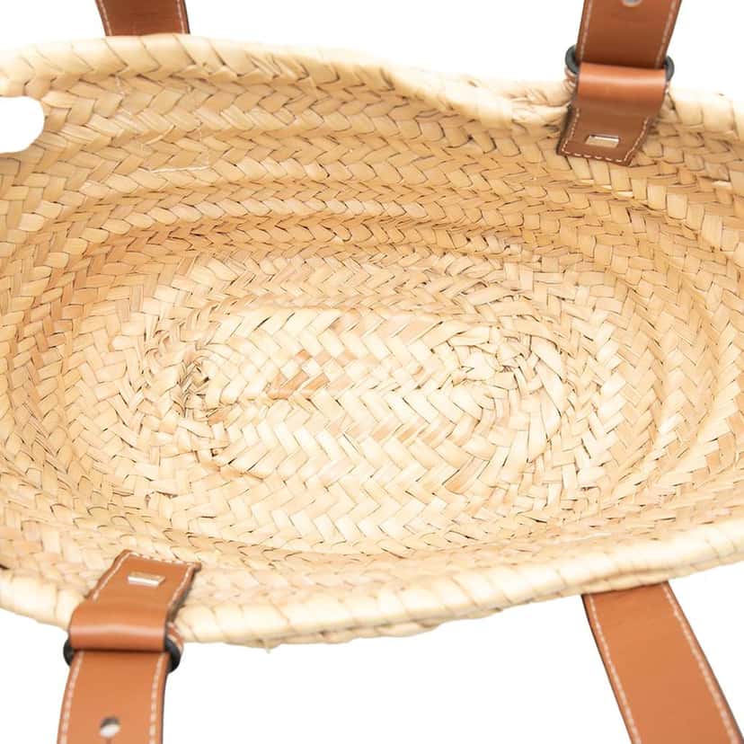 Loewe Small Raffia Anagram Basket Tote Brown Very good condition - Model View