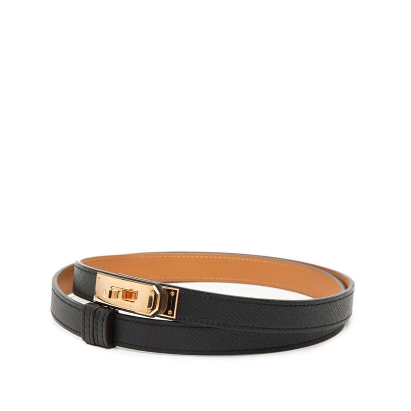 Hermès Epsom Kelly 18 Belt Black Leather Good condition - Back View