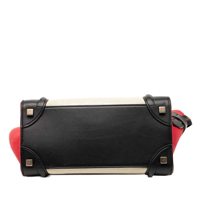 Celine Micro Tricolor Canvas and Leather Luggage Tote White Canvas Very good condition - Inside View