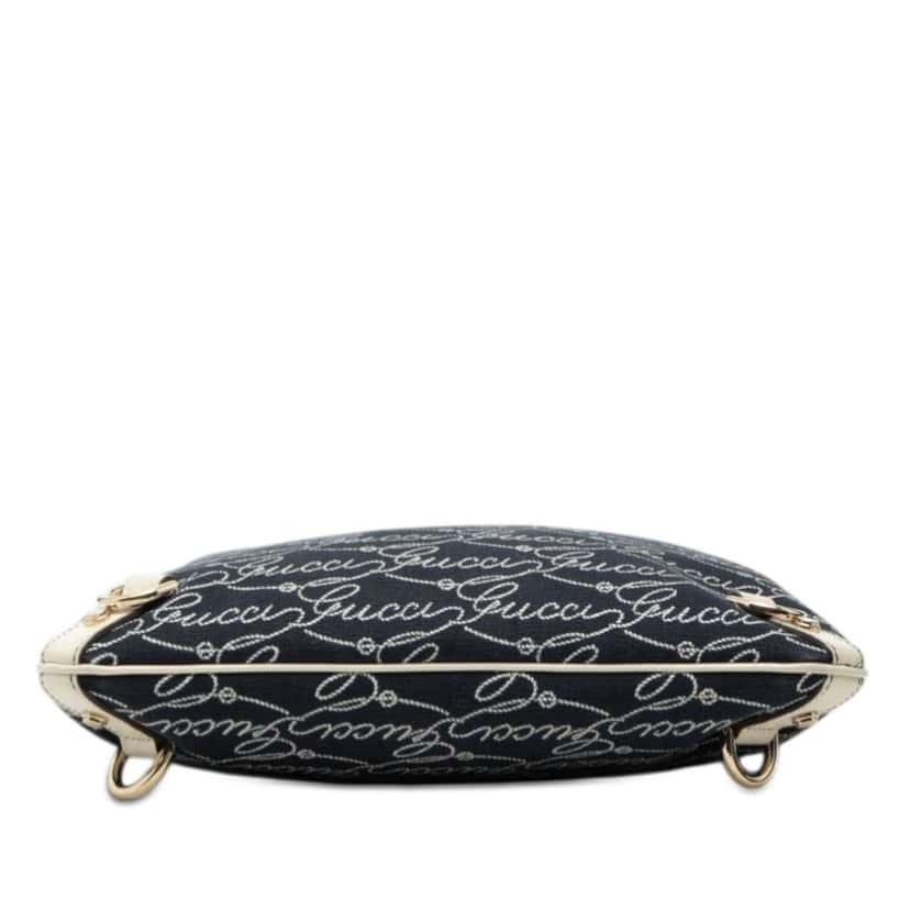 Gucci 85th Anniversary Denim Abbey D Ring Crossbody Blue Denim Very good condition - Inside View