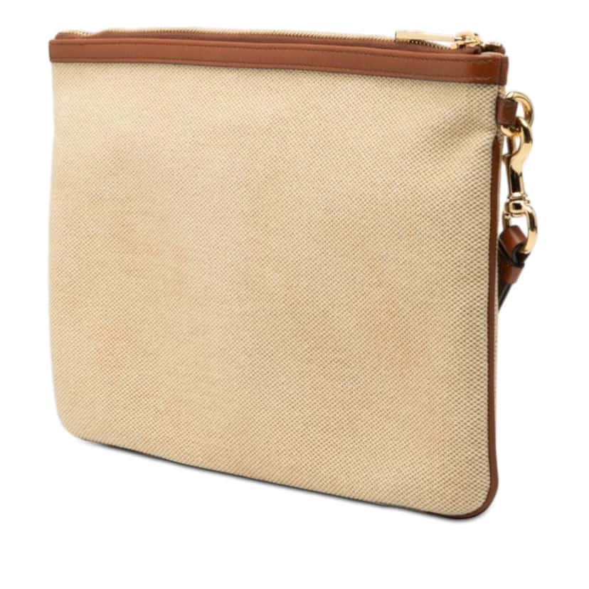 Gucci Canvas Interlocking G Web Clutch Brown Canvas Very good condition - Back View