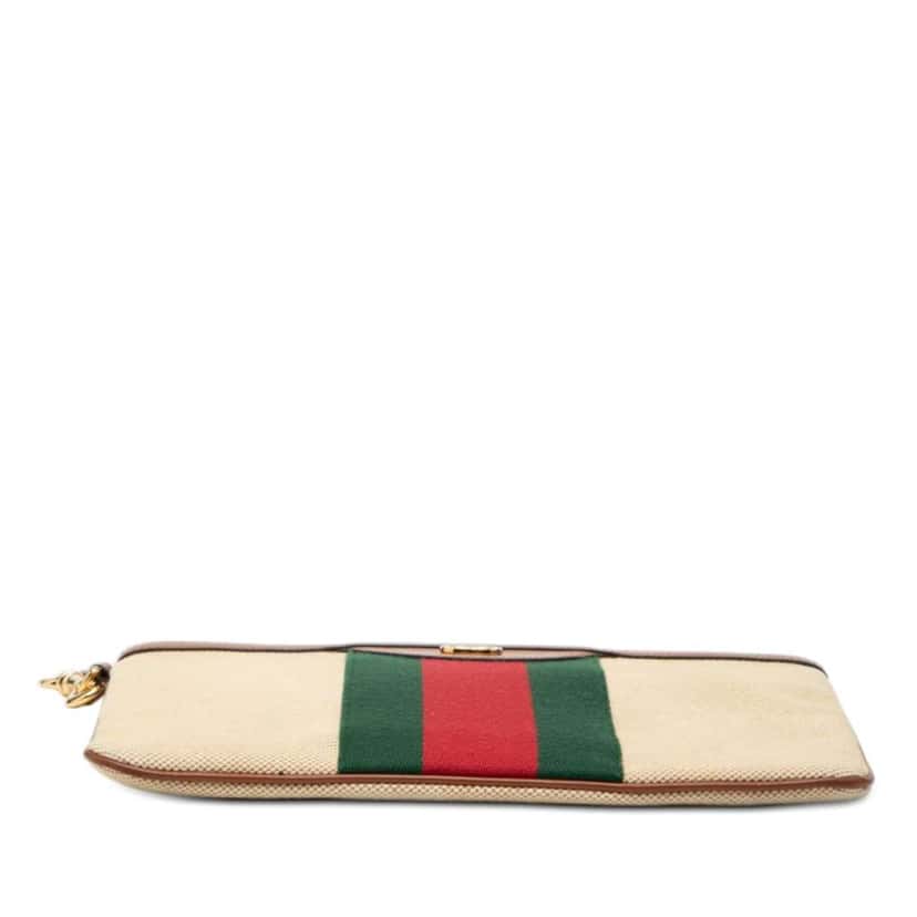 Gucci Canvas Interlocking G Web Clutch Brown Canvas Very good condition - Inside View