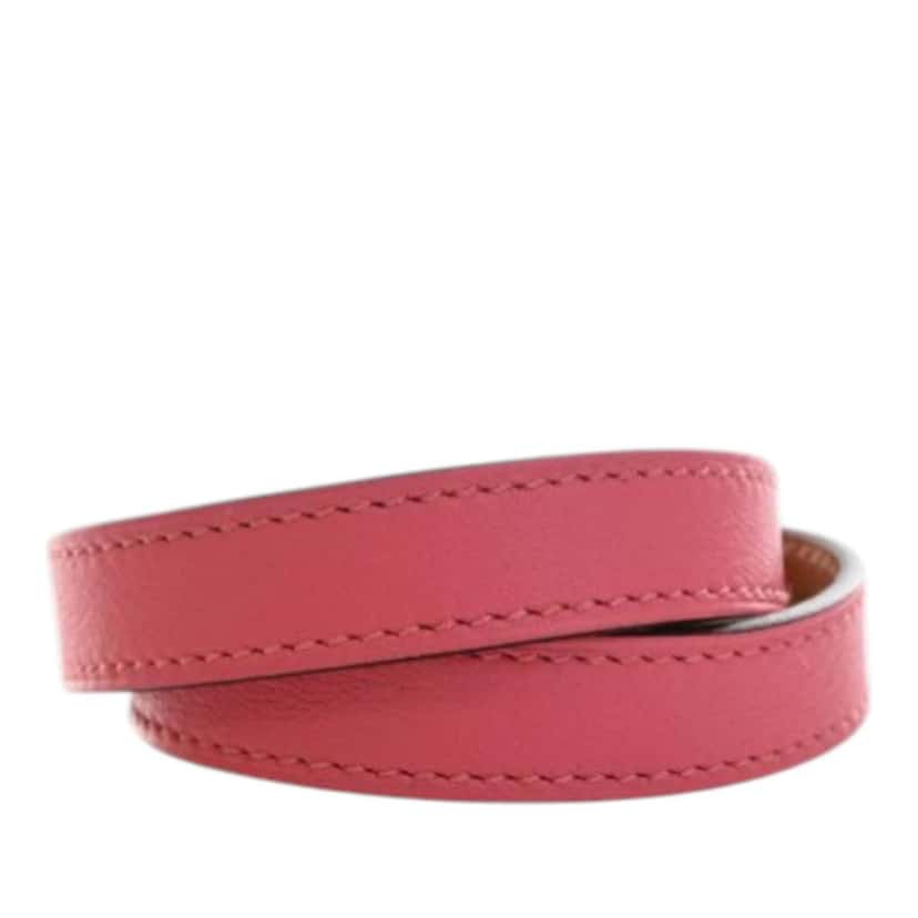 Hermès Swift Kelly Double Tour Bracelet Pink Leather Good condition - Model View