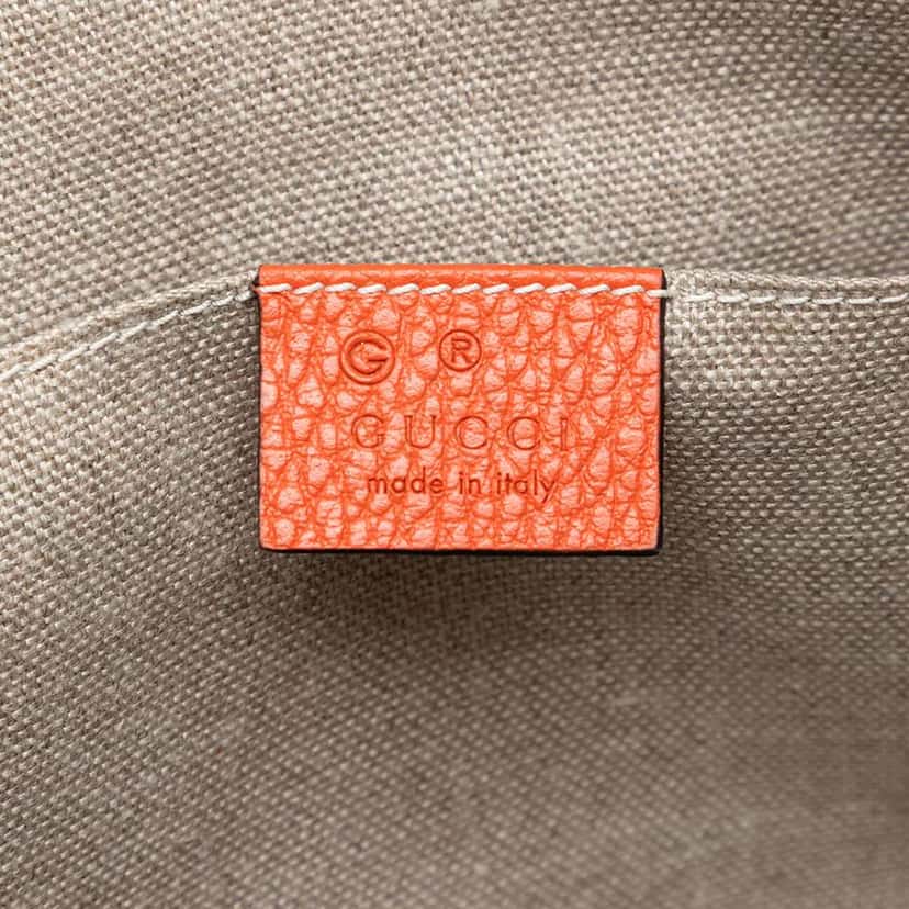 Gucci Calfskin Bamboo Tassel Clutch Orange Leather Very good condition - Box View