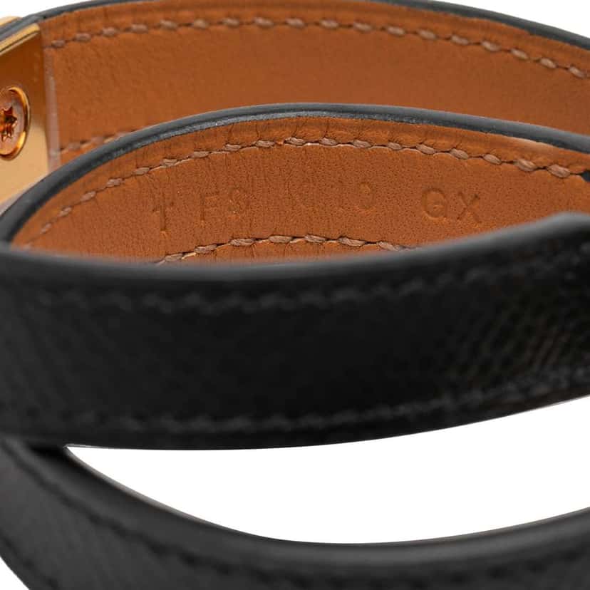 Hermès Epsom Rivale Double Tour Bracelet Black Leather Good condition - Model View