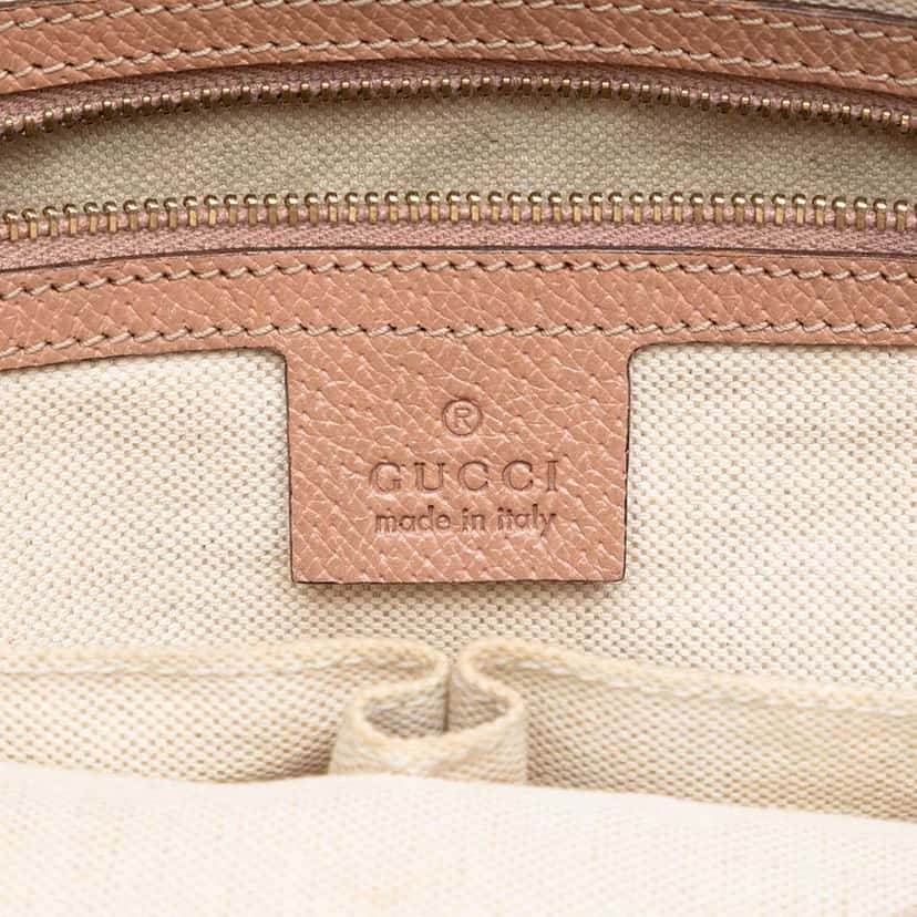 Gucci GG Canvas and Leather Bree Tote Pink Leather Very good condition - Box View