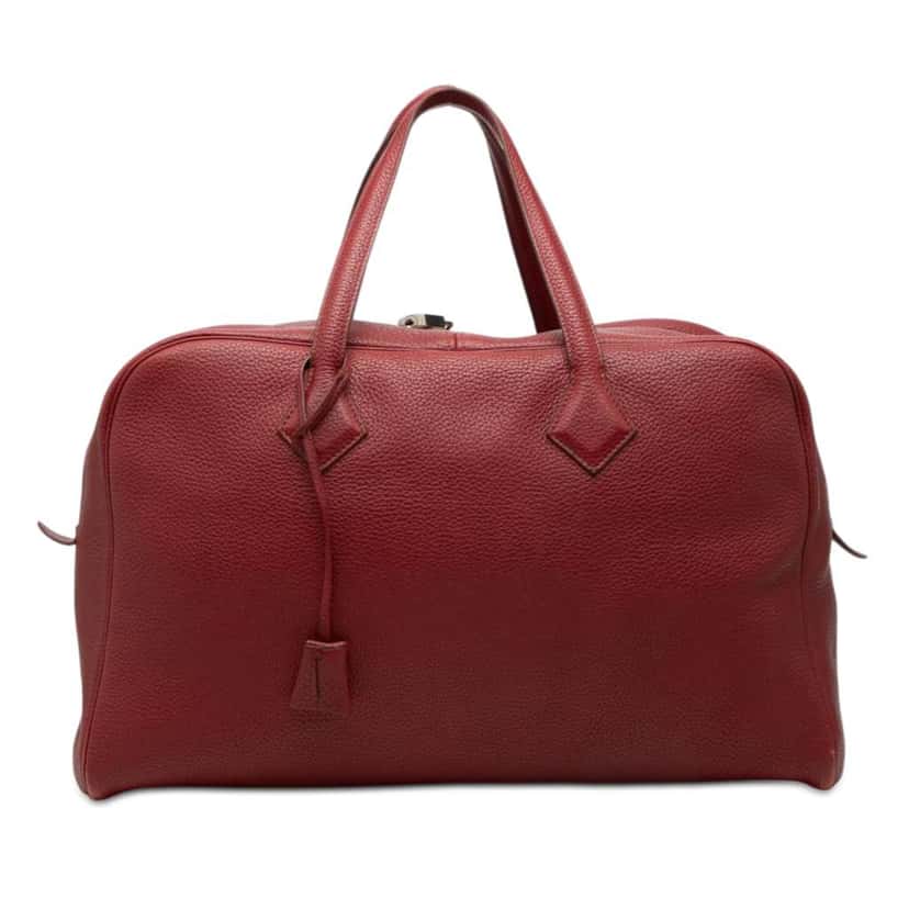 Hermès Clemence Victoria II 43 Red Leather Good condition - Front View