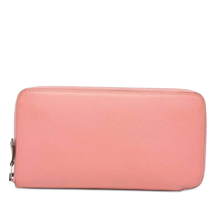 Hermès Epsom Silk'In Classique Long Wallet Pink Leather Good condition - Front View